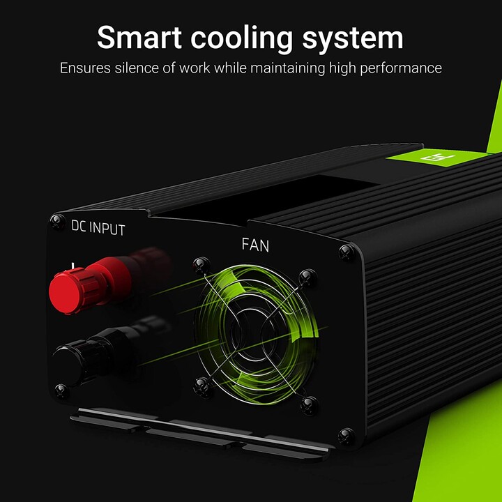 Adaptador Green Cell INV03DE e inversor de energia Auto / Interior 500 W Preto