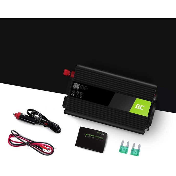 Adaptador Green Cell INV03DE e inversor de energia Auto / Interior 500 W Preto