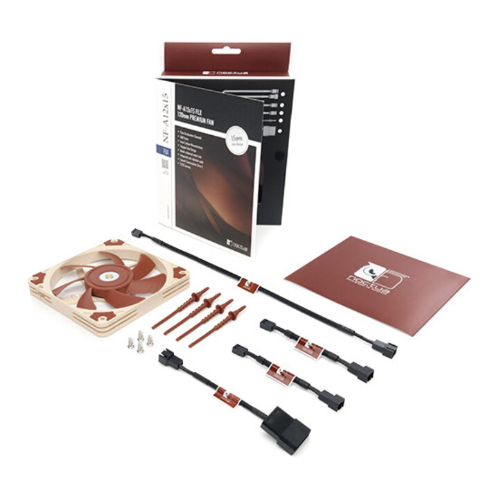 Ventilador de gabinete de computador Noctua NF-A12x15 FLX 12 cm bege, marrom