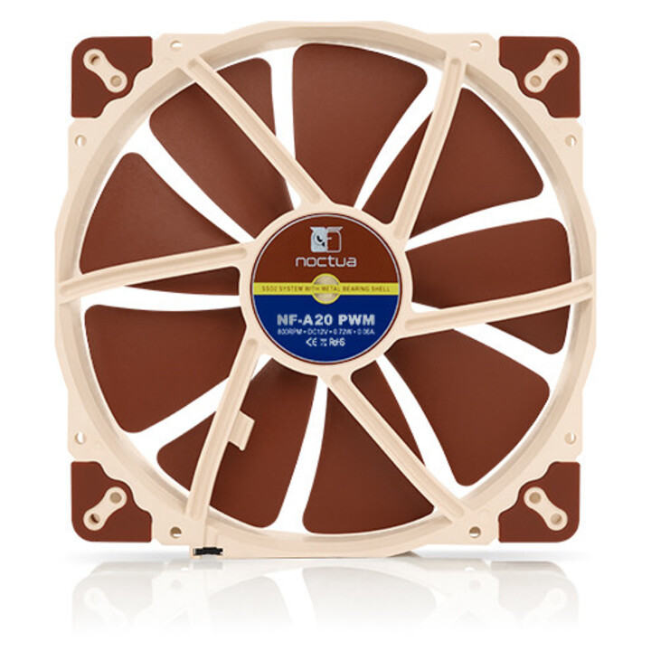 Noctua NF-A20 PWM Carcasa del ordenador Ventilador 20 cm Beige, Marrón