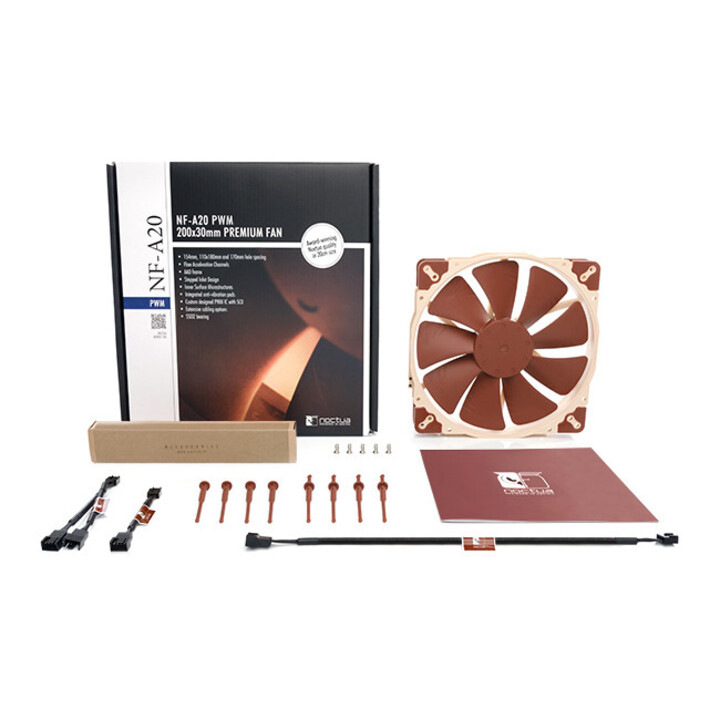 Noctua NF-A20 PWM Carcasa del ordenador Ventilador 20 cm Beige, Marrón