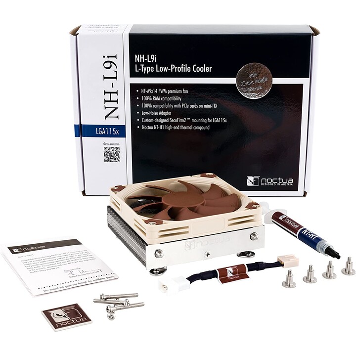 Noctua NH-L9i Raffreddatore per processore 9,2 cm Beige, Marrone, Argento