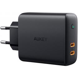 AUKEY PA-D5 GaN cargador de dispositivo móvil Negro 2xUSB C Power Delivery 3.0 63W 6A Dynamic Detect - Imagen 1
