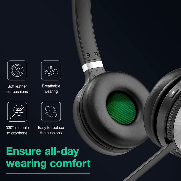 Yealink WH62 Dual Fones de Ouvido Preto