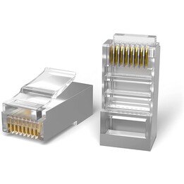Lanberg PLS-6000 conector RJ-45 Acero inoxidable, Transparente