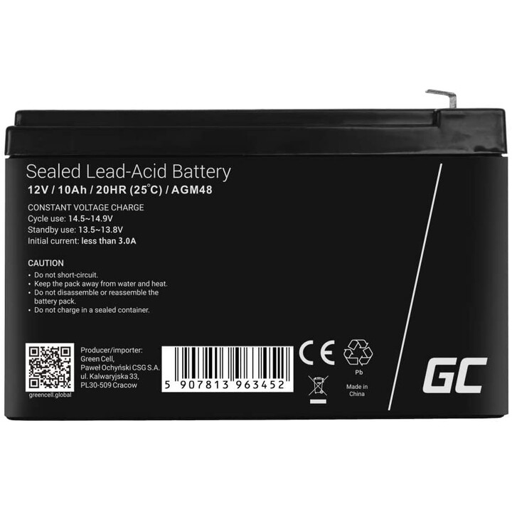 Green Cell AGM48 batería para sistema ups Sealed Lead Acid (VRLA) 12 V 10 Ah