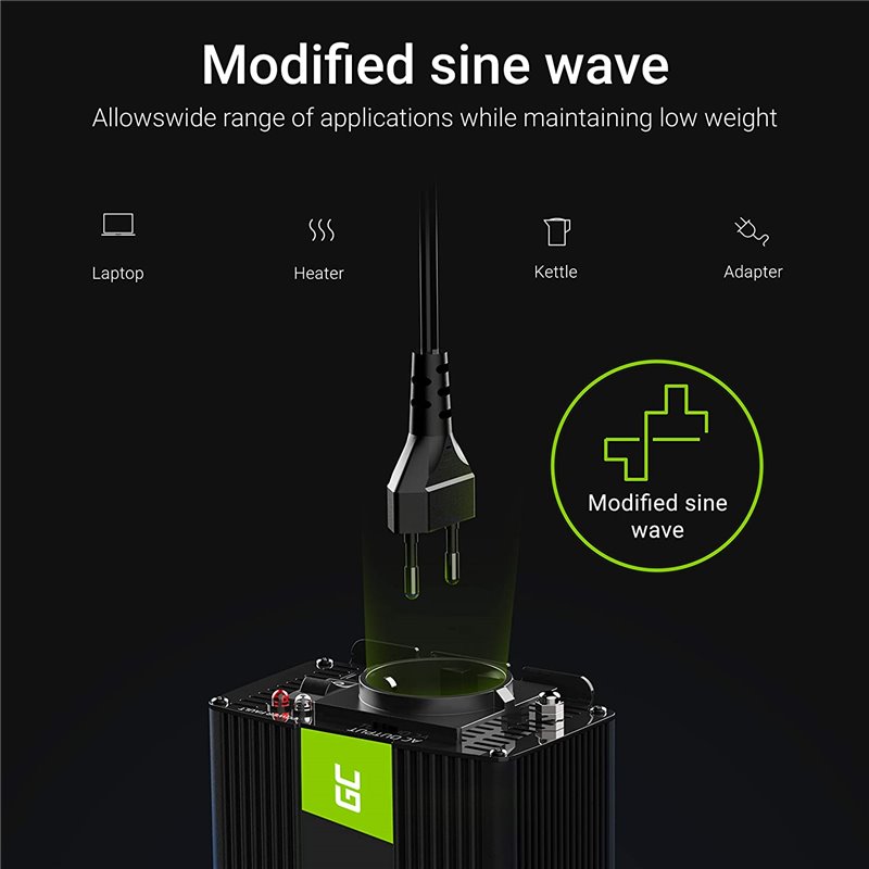 Green Cell INV01DE adapter and power inverter Auto 300 W Black