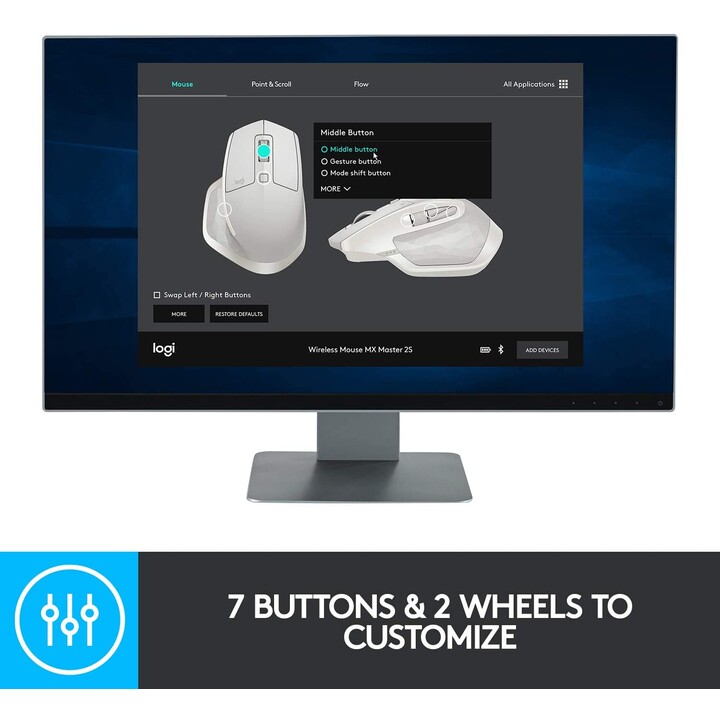 Logitech MX Master 2S Kabellose Bluetooth-Maus / Bis zu 4000 DPI
