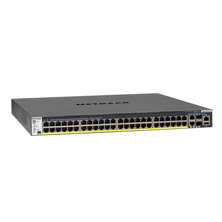 Netgear M4300-52G-PoE+ 550W PSU Gestionado L2/L3/L4 Gigabit Ethernet (10/100/1000) Energía sobre Ethernet (PoE) 1U Negro