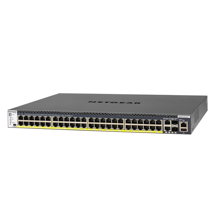Netgear M4300-52G-PoE+ 550W PSU Managed L2/L3/L4 Gigabit Ethernet (10/100/1000) Power over Ethernet (PoE) 1U Schwarz