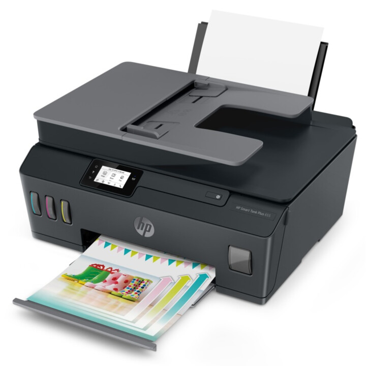 HP Smart Tank Plus 655 All-in-One Multifunktionsdrucker (A4, Drucker, Kopierer, Scanner, Faxen, Wi-Fi, Bluetooth, USB)