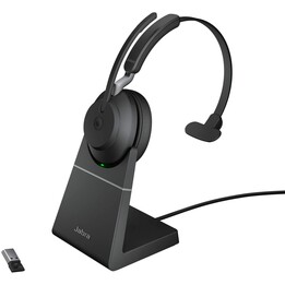 Auricolare Bluetooth wireless Jabra Evolve2 65 MS Mono (convertibile) con stazione di ricarica