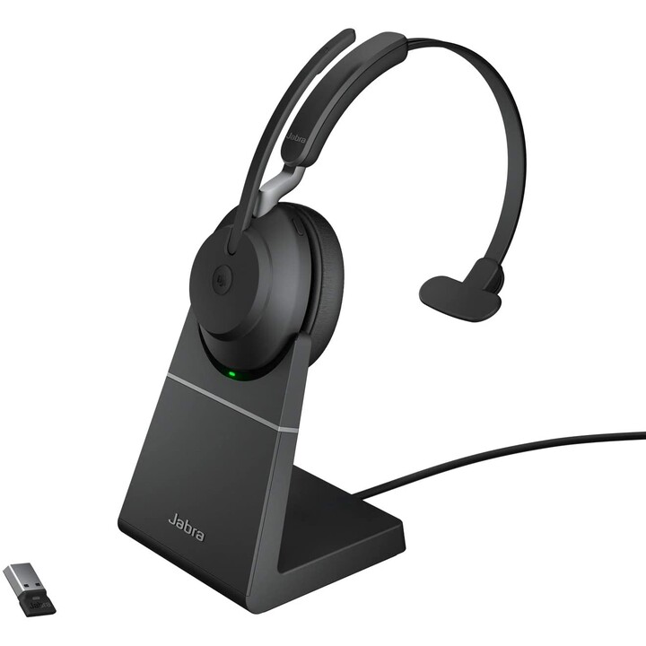 Jabra Evolve2 65 MS Mono wireless Bluetooth headset (convertible) with charging station