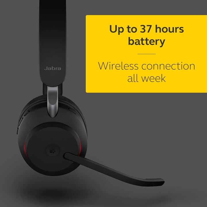 Auriculares inalámbricos Bluetooth Jabra Evolve2 65 MS Mono (convertibles) con estación de carga