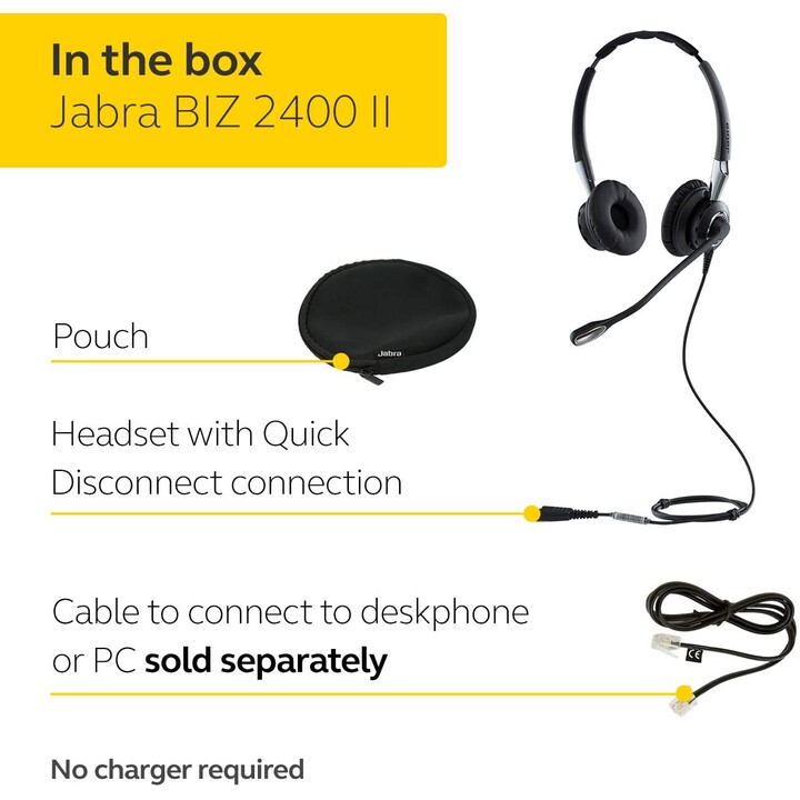 Auriculares supraaurales estéreo con cable Jabra BIZ 2400 II 2489-825-209