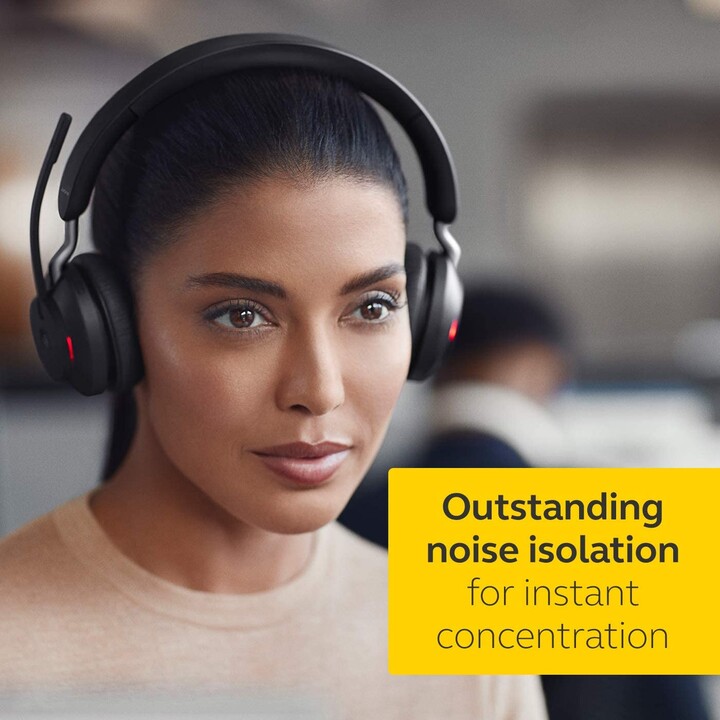 Auriculares estéreo abiertos Jabra Evolve2 65 MS, inalámbricos, Bluetooth, USB
