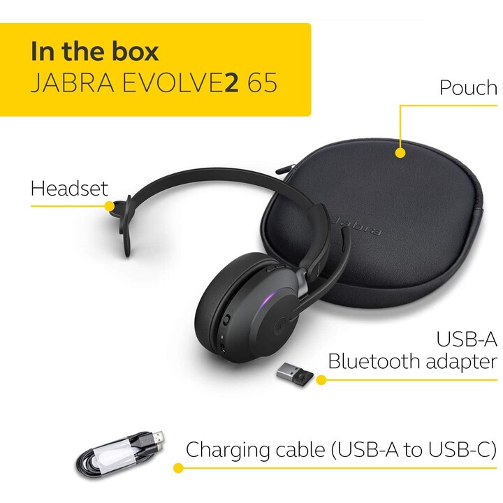 Auricolare Bluetooth senza fili Jabra Evolve2 65 MS Mono 26599-899-999