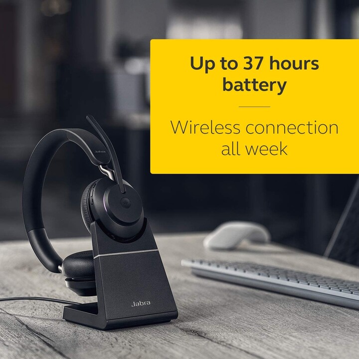 Auriculares bluetooth inalámbricos estéreo Jabra Evolve2 65 MS con estación de carga 26599-999-889