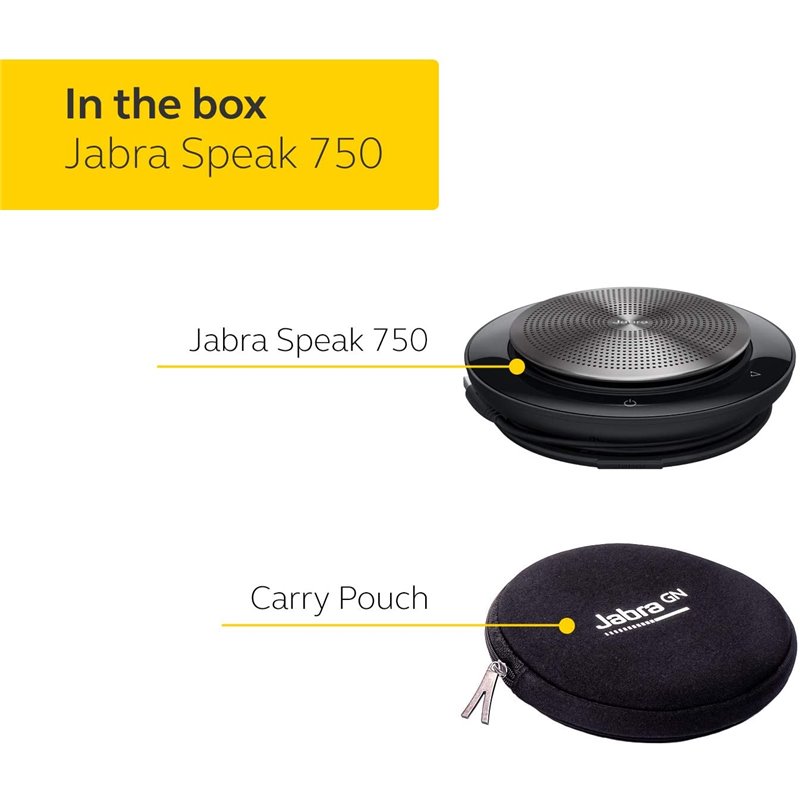 Teléfono manos libres Jabra SPEAK 750 MS VoIP para mesa inalámbrica, Bluetooth, USB