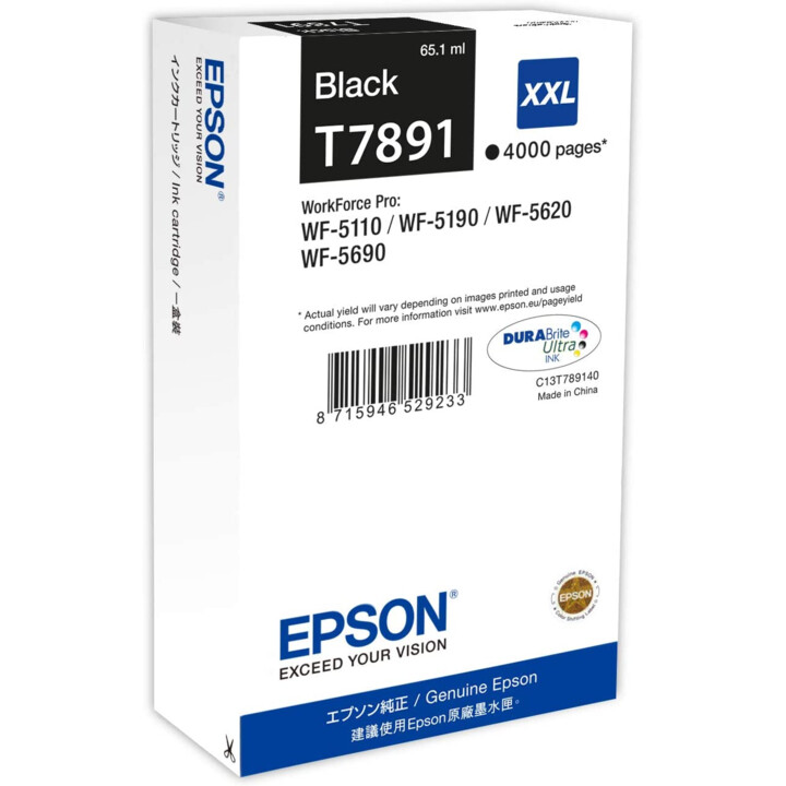 Epson original T7891XXL 79XXL printer cartridge black 4,000 pages 65ml (C13T78914010)