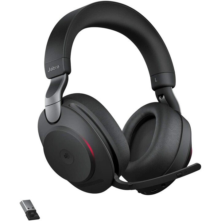 Jabra Evolve2 85 UC stereo headset circumaural wireless, bluetooth, black with charging station 28599-999-989