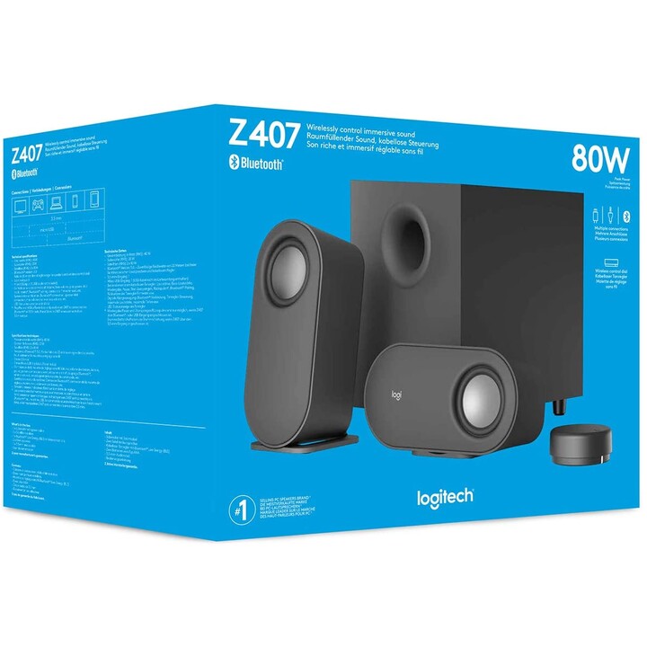 Logitech Z-407 Bluetooth 2.1 speaker system with subwoofer and wireless operation