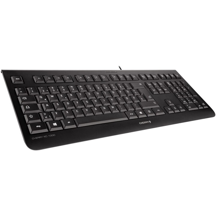 CHERRY KC 1000 wired keyboard, black (the quiet all-round professional)