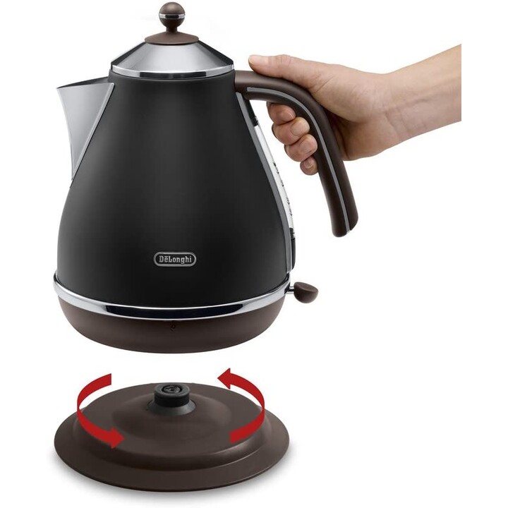 DeLonghi KBOV 2001.BK Wasserkocher 1,7 l Schwarz , Braun 2000 W