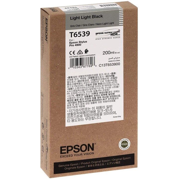 Cartucho de impresora Epson UltraChrome original luz negra luz 200ml (C13T653900)