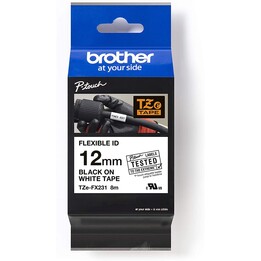 Brother TZe FX231 - Flexitape - Schwarz auf Weiß - Rolle (1,2 cm x 8 m) - 1 Rolle(n) -fürP-Touch GL-H105, PT-1080, 109