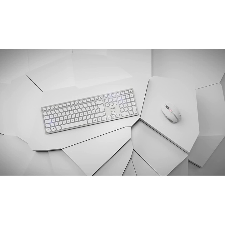 CHERRY DW 9100 SLIM wireless desktop set (keyboard and mouse, wireless, white / silver)