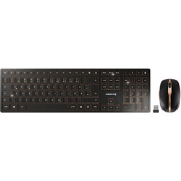 Conjunto de escritorio inalámbrico CHERRY DW 9100 SLIM (teclado y mouse, inalámbrico, negro / bronce)