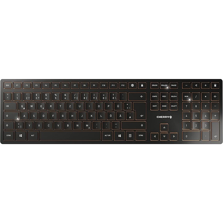 CHERRY DW 9100 SLIM Wireless Desktop-Set (Tastatur und Maus, kabellos, Schwarz /bronze)