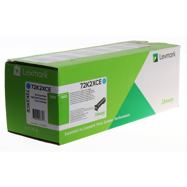 Toner originale Lexmark ciano 22.000 pagine (72K2XCE) per CS820de / dte / dtfe