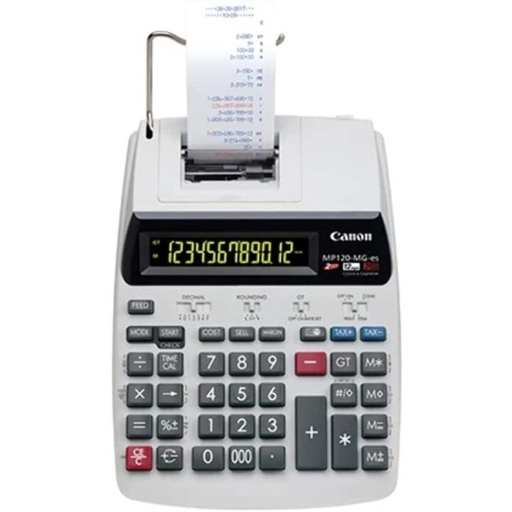 Calculatrice de bureau d'impression Canon MP120-MG-es II affichage bicolore à 12 chiffres
