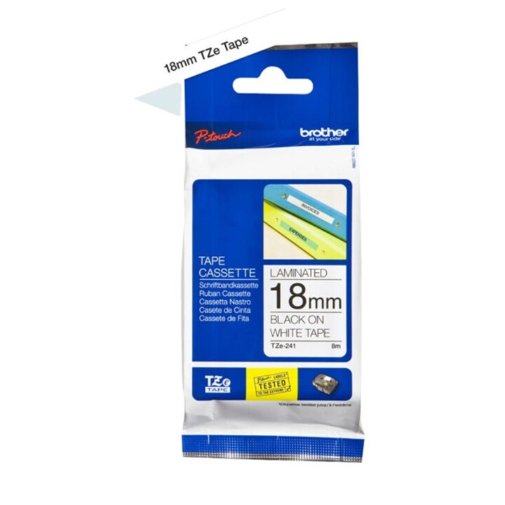 RUBAN BROTHER TZE241 18MMX8M BLANC / NOIR