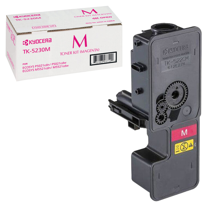 Kyocera Original TK-5230M Toner magenta 2.200 SeitenfürECOSYS M5521cdn/cdw, P5021cdn/cdw