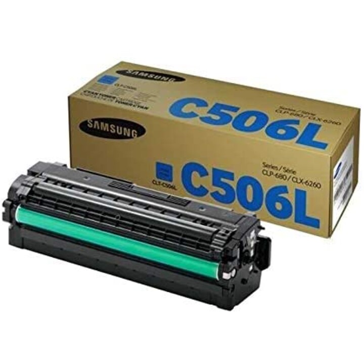 Toner CLT-C506L original da Samsung ciano 3.500 páginas (SU038A) para CLP-680DW / ND, CLX-6260FD / FR / FW / ND