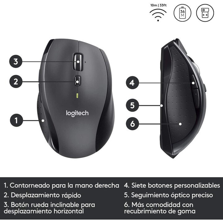Souris Logitech sans fil Laser M705 (910-001949)