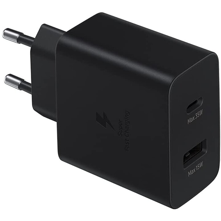 Adattatore di ricarica rapida Samsung Duo EP-TA220N Nero (max. 35 W USB Type-C, max. 15 W con USB-A, senza cavo)