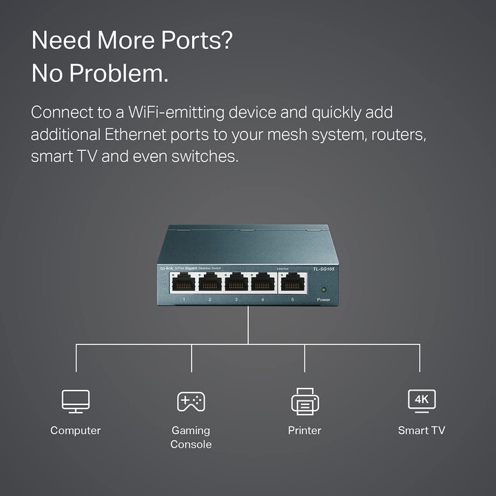 TP-Link Switcher Desktop 5 portas 10 / 100M / 1000M TL-SG105