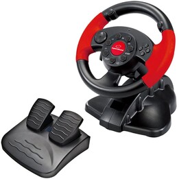 xlyne EG103 Gaming-Controller Steuerrad PC,Playstation 2,Playstation 3 Digital Schwarz , Rot
