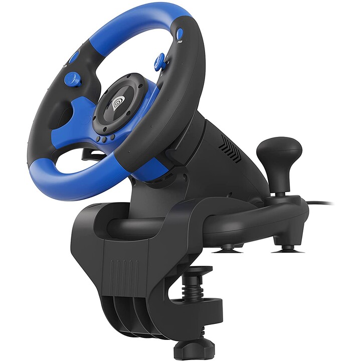 GENESIS SEABORG 350 Volante + Pedali Nintendo Switch, PC, PlayStation 4, Playstation 3, Xbox 360, Xbox One USB Nero, Blu