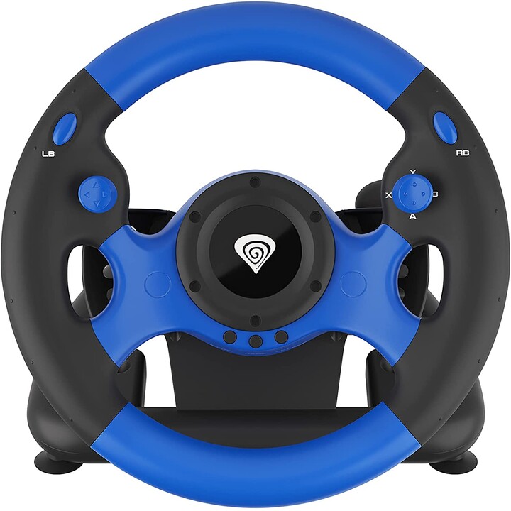 GENESIS SEABORG 350 Volante + Pedali Nintendo Switch, PC, PlayStation 4, Playstation 3, Xbox 360, Xbox One USB Nero, Blu
