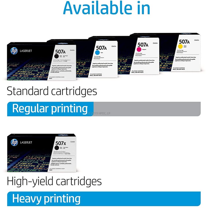 Cartuccia toner nero originale LaserJet HP 507X ad alta capacità