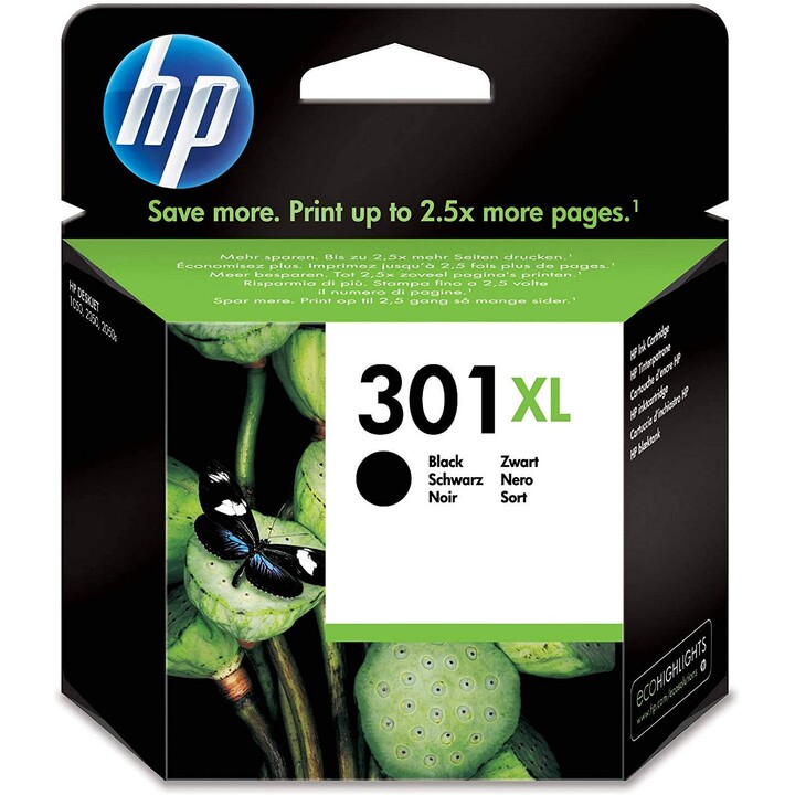 HP Cartucho de tinta original 301XL de alta capacidad negro