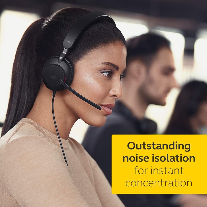 Jabra Evolve2 40 MS Mono Headset On-Ear convertible, wired, USB
