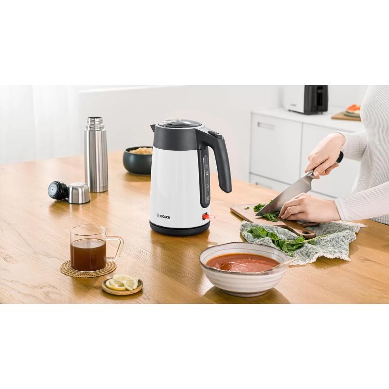 Electric kettle Bosch TWK 7L461, 2400 W, 1.7 l White - Imagen 12
