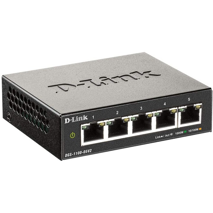 Switch Gigabit Ethernet gestito DD-Link DGS-1100-05V2 (10/100/1000) Nero
