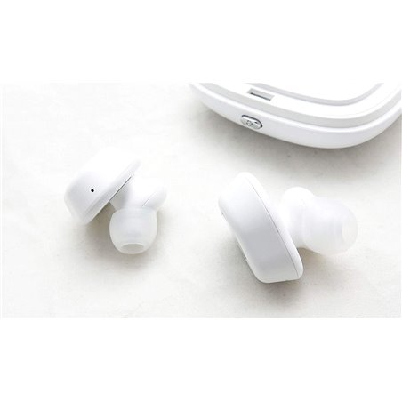 Auriculares FreePlay BT con estuche para batería recargable - Blanco